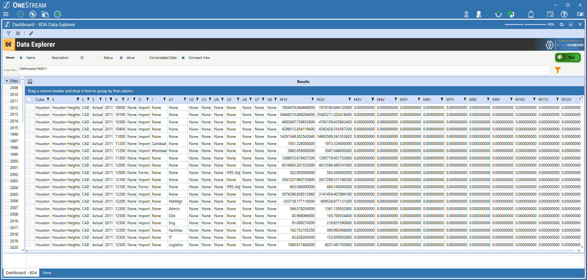 BDA Data Explorer Screen Shot